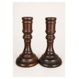 Turned Wood Candlesticks