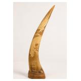 Carved Ox Horn With Phoenix Design