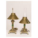 Pair Brass Lamps Paris-Orient Express