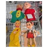 4 Vintage Hand Puppets