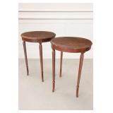 Round Wood Side Tables, 28"