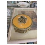 Globe Gold-Tone Glass Vanity Jar