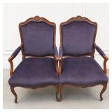 Wood Frame Upholstered Armchairs