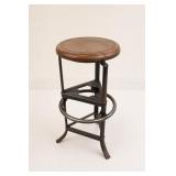 Wood and Metal Industrial Stool