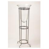 Glass Vase With Metal Stand