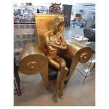 Gold Chair with Removable Mannequin Figure