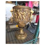 Bronze Figural Goblet with Cherubs Relief