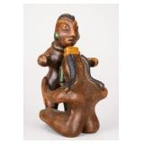 Clay Erotic Sculpture of Two Figures