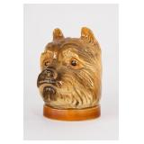 Antique St. Clement France Ceramic Dog Bank TOM