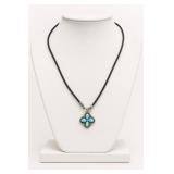 Sterling Silver Turquoise Flower Necklace