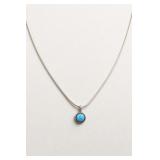 Sterling Silver Necklace with Turquoise