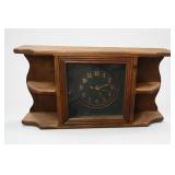 Wooden Mantel Shelf Clock With Shelves