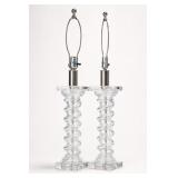 Massive Barley Twist Lucite Lamps