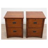 Wooden Two-Drawer File Cabinets