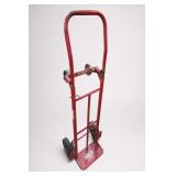 Red Metal Hand Truck with Swivel Casters