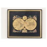 Framed Double Hemisphere Map Il Mappamondo