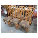 6 Carved Wood Dining Chairs