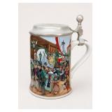 Bayerische Geschichte Bier Stein with Pewter