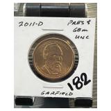 2011-D James Garfield $1 Coin GEM UNC