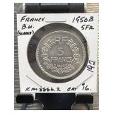 1950-B France 5 Francs BU Coin