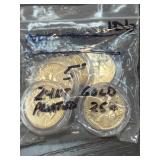 5 Gold-Plated State Quarters