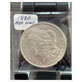 1880 Morgan Silver Dollar Abt UNC