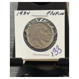 1934 Buffalo Nickel, Fine Condition