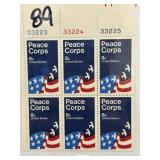 1972 Peace Corps 8c Plate Block of 6 Stamps