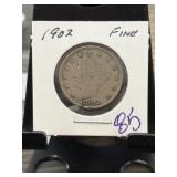 1902 Liberty Head V Nickel Coin
