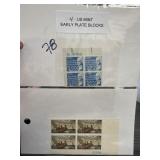US Mint Early Plate Blocks, 4 Sets