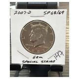 2007-D Kennedy Half Dollar SP68/69