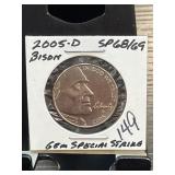 2005-D Jefferson Nickel Bison SP68/69