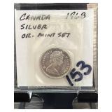 1968 Canada Silver 10 Cents Coin