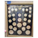 U.S. 20th Century Type Coins Framed Display