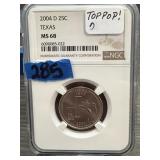 2004-D Texas 25C NGC MS68