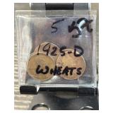 1925-D Lincoln Wheat Cents, Lot of 5