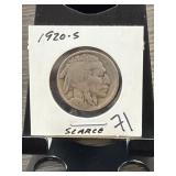 1920-S Buffalo Nickel Five Cents