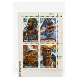 1996 Folk Heroes US Stamp Plate Block