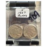 1927 Buffalo Nickel Lot of 5