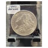 1897 Morgan Silver Dollar AU/UNC