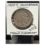 1925-S Buffalo Nickel Mint Error