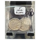 5 1926 Buffalo Nickels