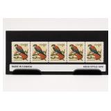 USA 1Â¢ American Kestrel Stamp Strip (5)