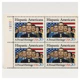 1984 Hispanic Americans Plate Block Stamps