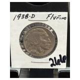 1938-D Buffalo Nickel Fine/Very Fine