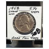 1958 Jefferson Nickel Choice UNC Full Steps