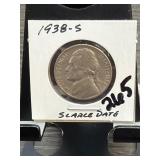 1938-S Jefferson Nickel, Scarce Date