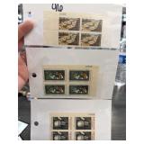 US 6c Stamp Blocks: Powell, Harnett, Eisenhow