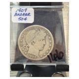1909 Barber Half Dollar Coin