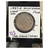1937-D Buffalo Nickel Mint Error
